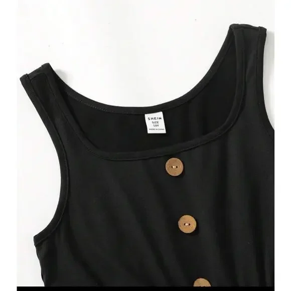 Shein Tween Girls Black Romper - Picture 3 of 5